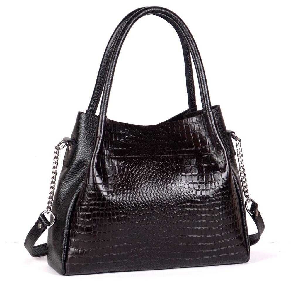 Женская сумочка из натуральной кожи чёрный флотар М33 7