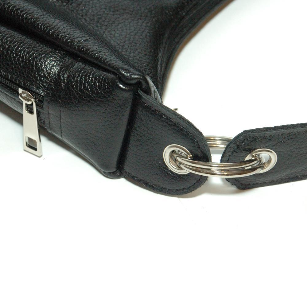 Женская сумка - шоппер из натуральной кожи чёрный флотар М14 4