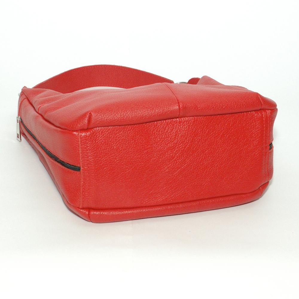 Женская сумка - шоппер из натуральной кожи красный флотар М14 4