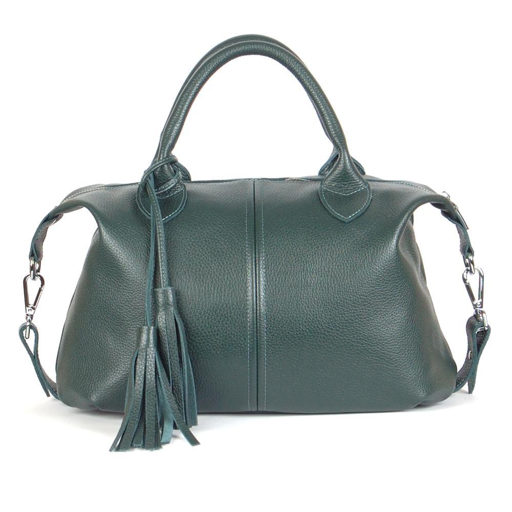 Женская сумочка из натуральной кожи зелёный (М20).