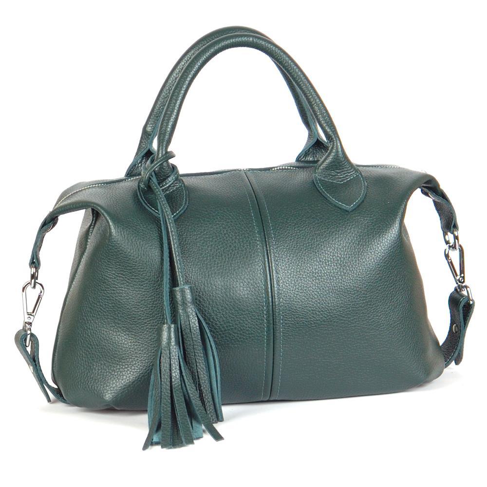 Женская сумочка из натуральной кожи зелёный (М20). 1