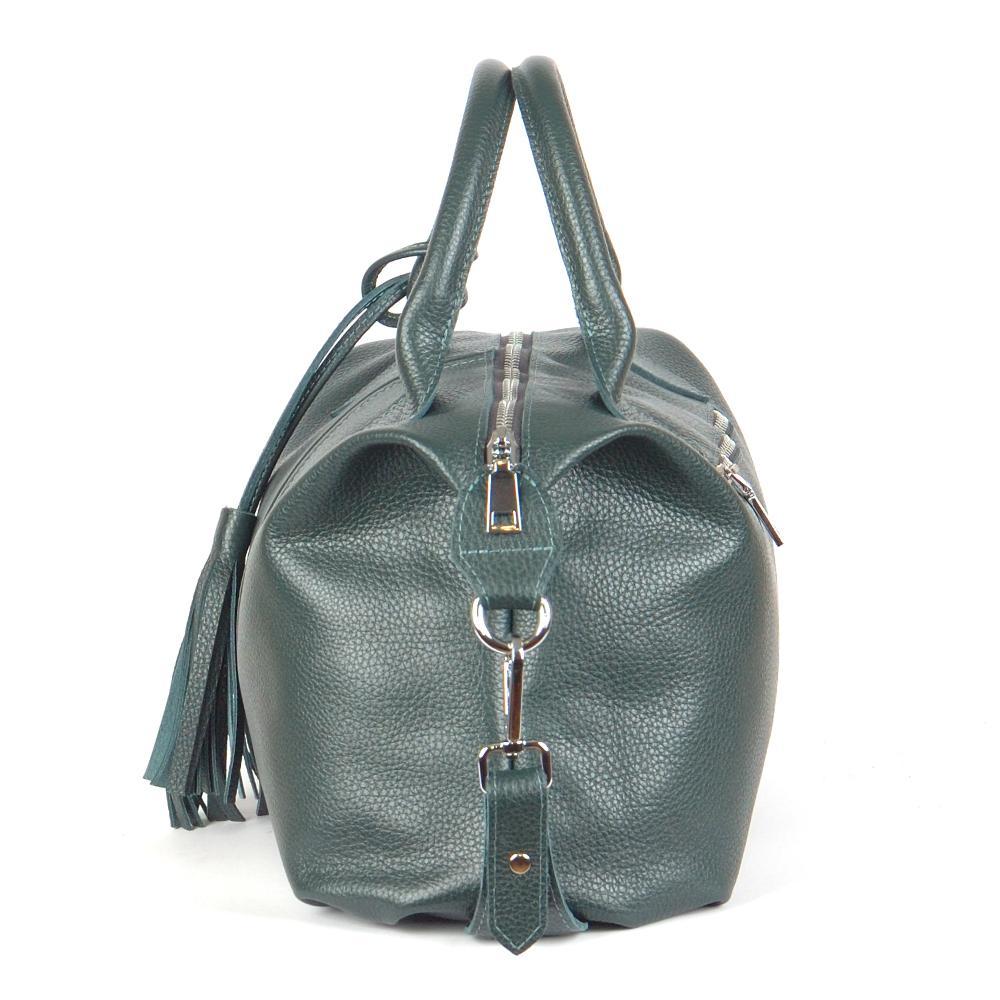 Женская сумочка из натуральной кожи зелёный (М20). 3