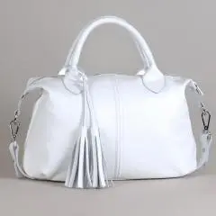 Женская сумочка из натуральной кожи белый флотар(М20).