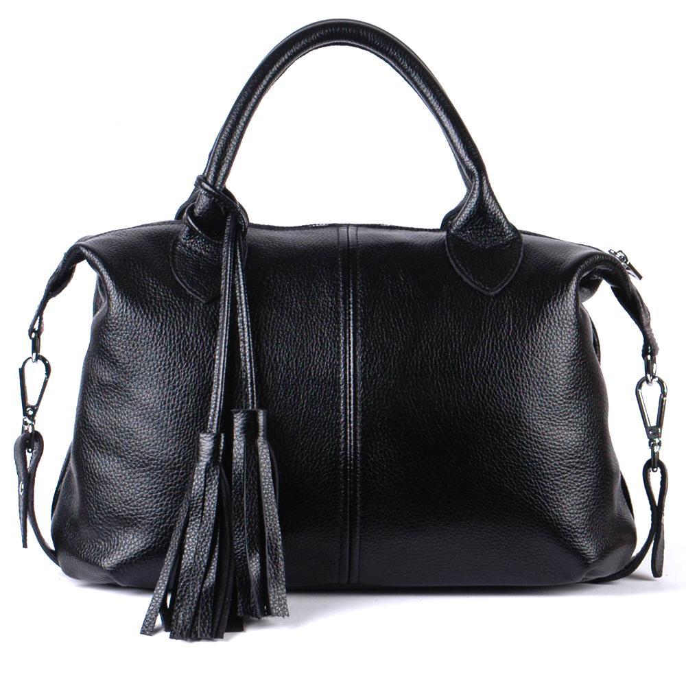 Женская сумочка из натуральной кожи чёрный флотар(М20). 1