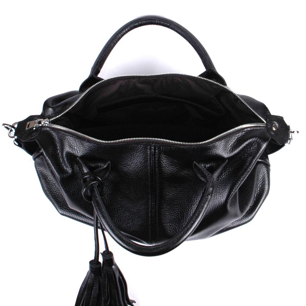 Женская сумочка из натуральной кожи чёрный флотар(М20). 5