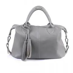 Женская сумочка из натуральной кожи серый флотар(М20).