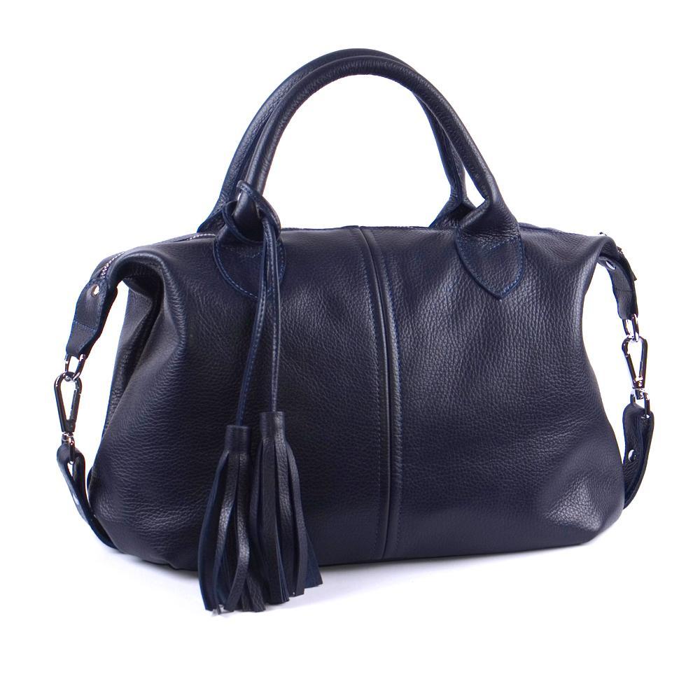 Женская сумочка из натуральной кожи синий флотар(М20).