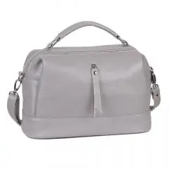 Женская сумочка из натуральной кожи серый М44