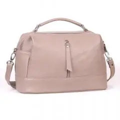 Женская сумочка из натуральной кожи капучино М44