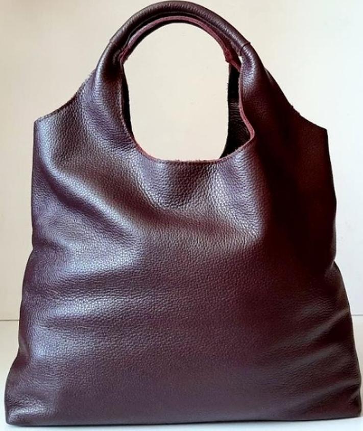 Женская сумка-хобо из натуральной кожи виноградный флотар. (М15).