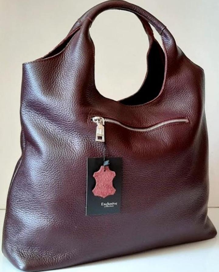 Женская сумка-хобо из натуральной кожи виноградный флотар. (М15). 4