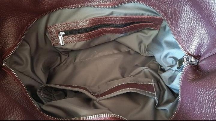Женская сумка-хобо из натуральной кожи виноградный флотар. (М15). 5