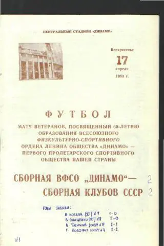 ДИНАМО(Москва)-сб.СССР-17.4.1983(товарищеский.матч.ВЕТЕРАНЫ)