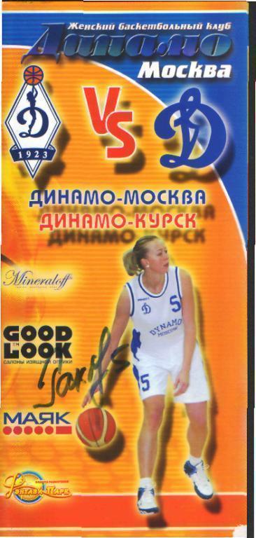 Баскетболж: ДИНАМО(Москва)-Динамо(КУРСК) -15. 1.2006(с автографом)