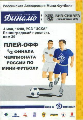 Мини-футбол: ДИНАМО(Москва)-Виз-Синара (Екатеринбург)-4.5.2003(ПОфф )