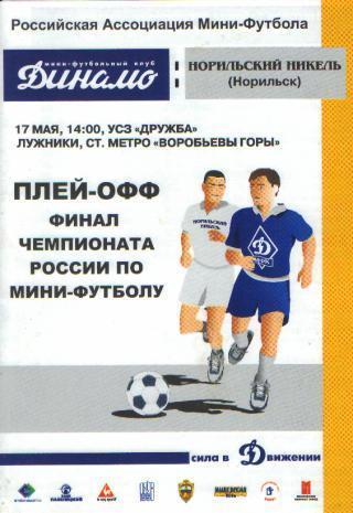 Мини-футбол: ДИНАМО(Москва)- Норильский Никель(Норильск)-17.5.2003( ФИНАЛ. ПОфф)
