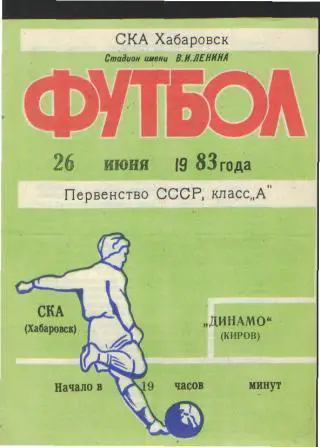 СКА(Хабаровск)-Динамо (КИРОВ)-26.6.1983