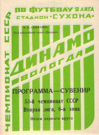 БУКЛЕТ: Динамо(ВОЛОГДА)-итоги 1990(в 1круге)