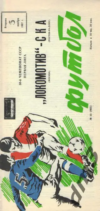 Локомотив(Москва)-СКА (Ростов)-3.11.1987 вид-1