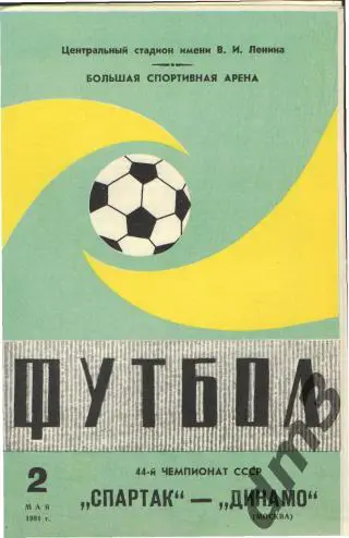 Спартак(Москва)-ДИНАМО (Москва)-2.5.1981 вид-1