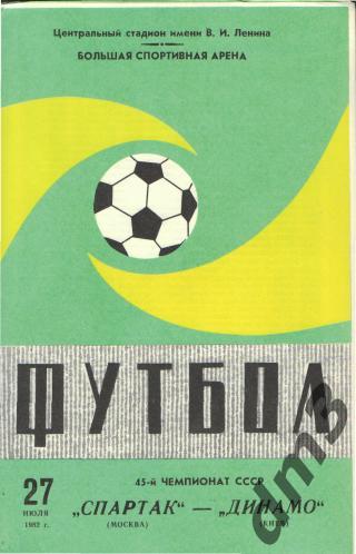 Спартак(Москва)-ДИНАМО(Киев) -27.7.1982 вид-2