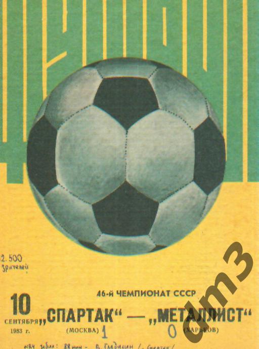 Спартак(Москва)-Металлист (Харьков)-10.9.1983