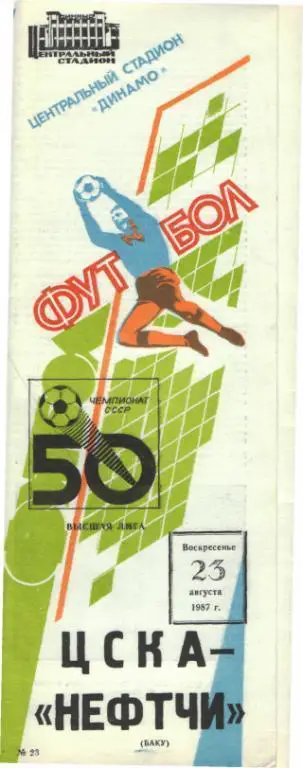 ЦСКА(Москва)-Нефтчи (Баку)-23.8.1987
