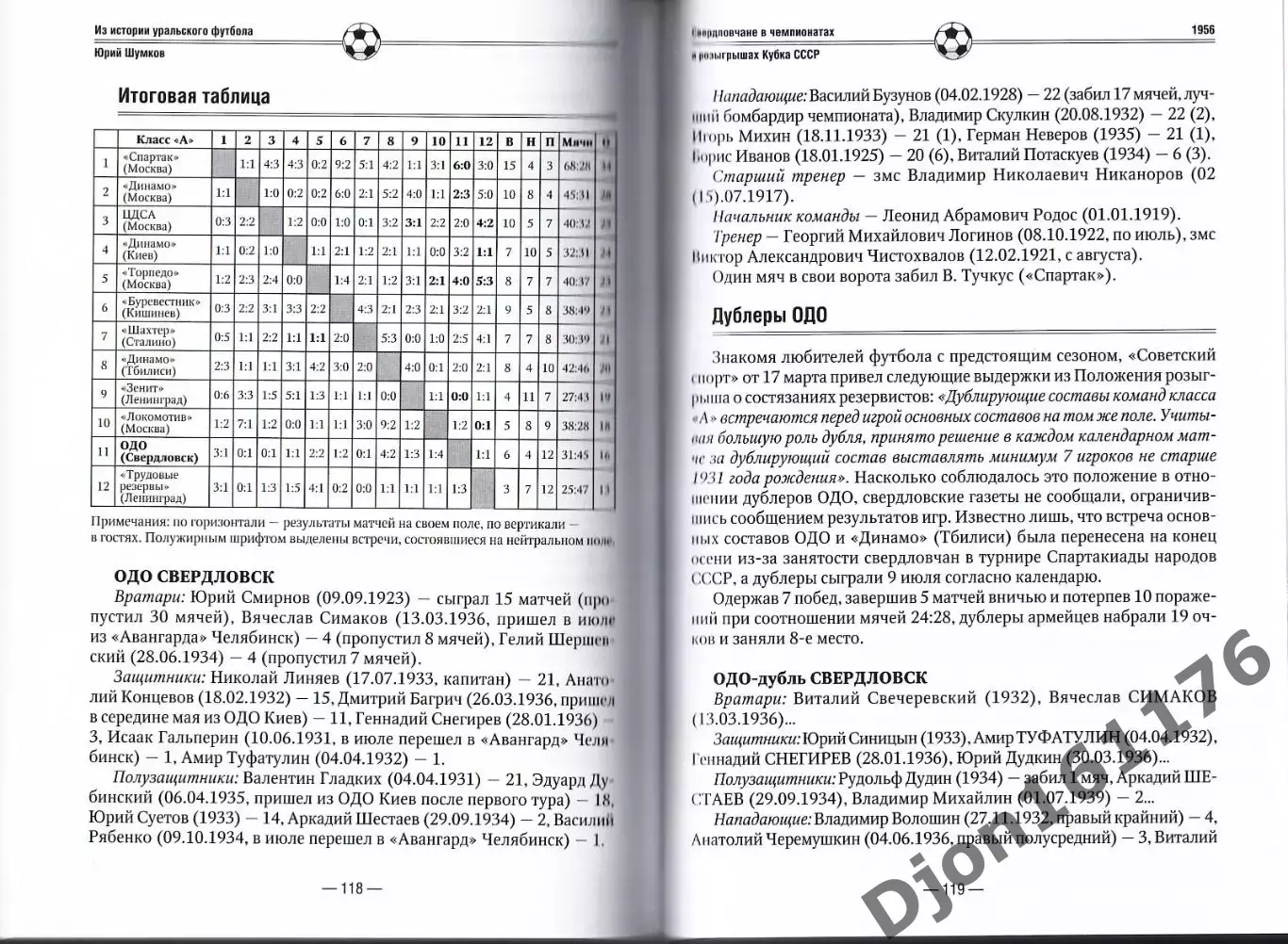 Ю.Е.Шумков. «Свердловчане в чемпионатах и розыгрышах Кубка СССР. 1950-1959» 1