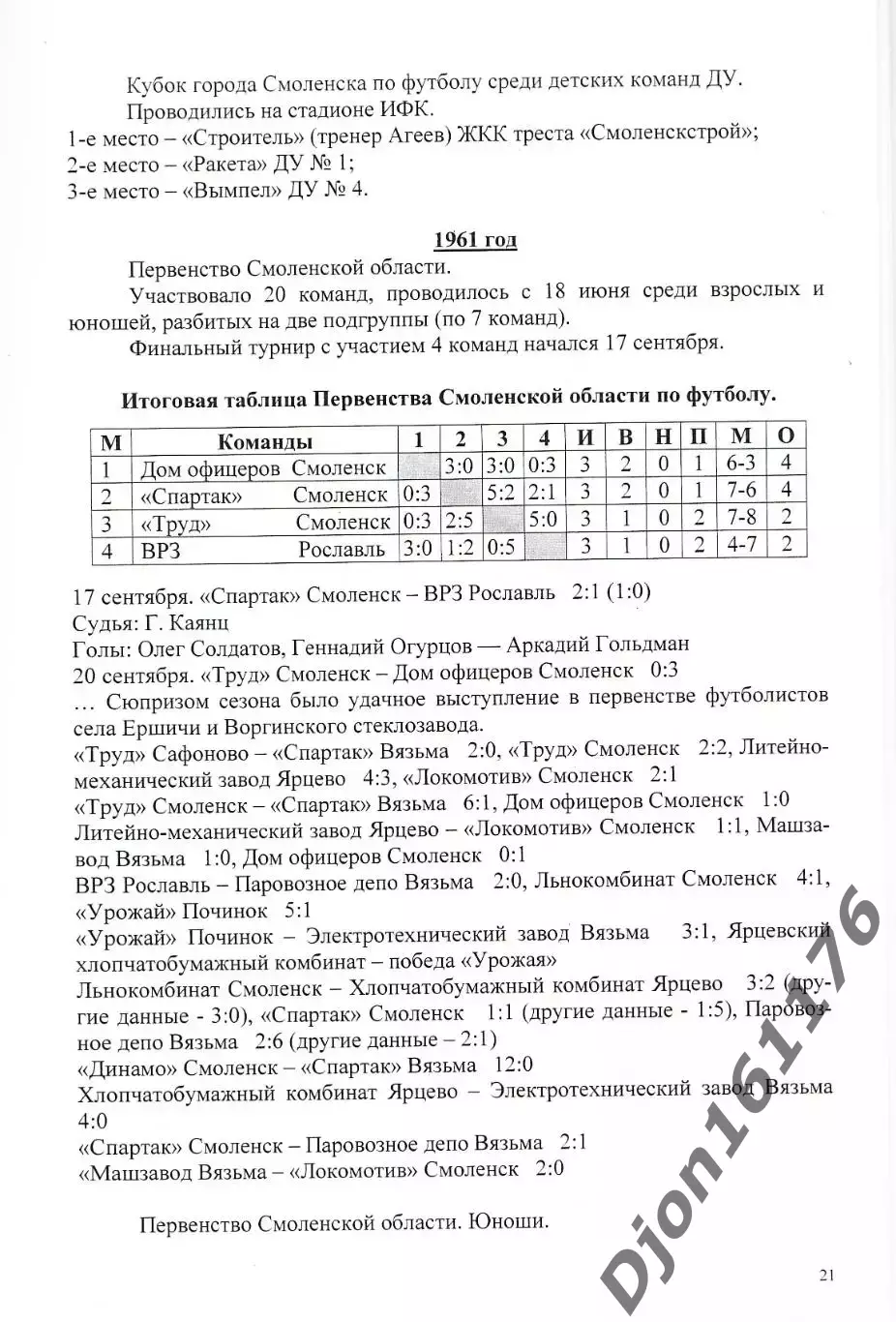 «Футбол в Смоленской области. Первенство и Кубок Смоленской области и г. Смоленс 2
