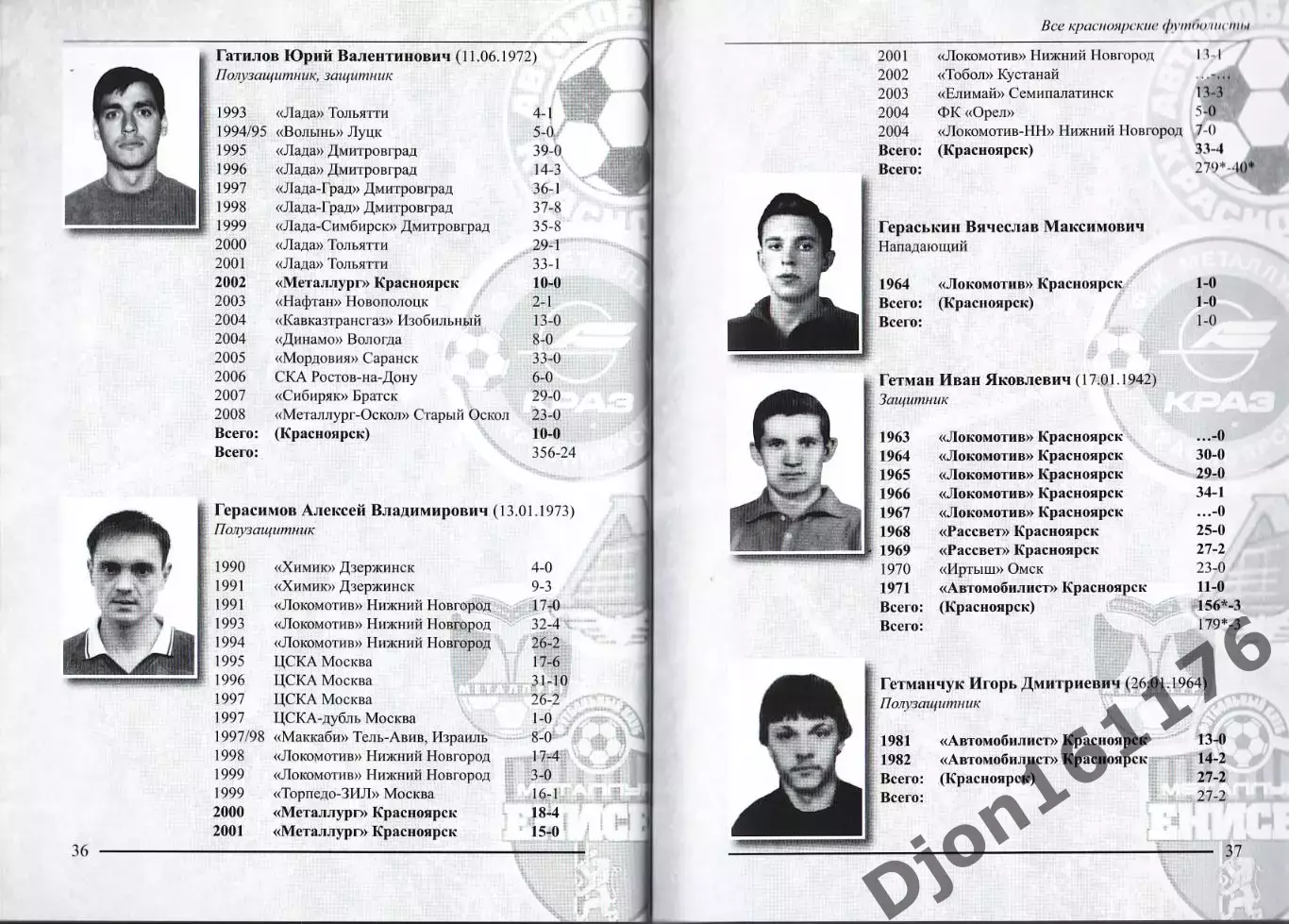 Э.А.Драган. «Все красноярские футболисты в первенствах СССР и России 1957-2010. 3