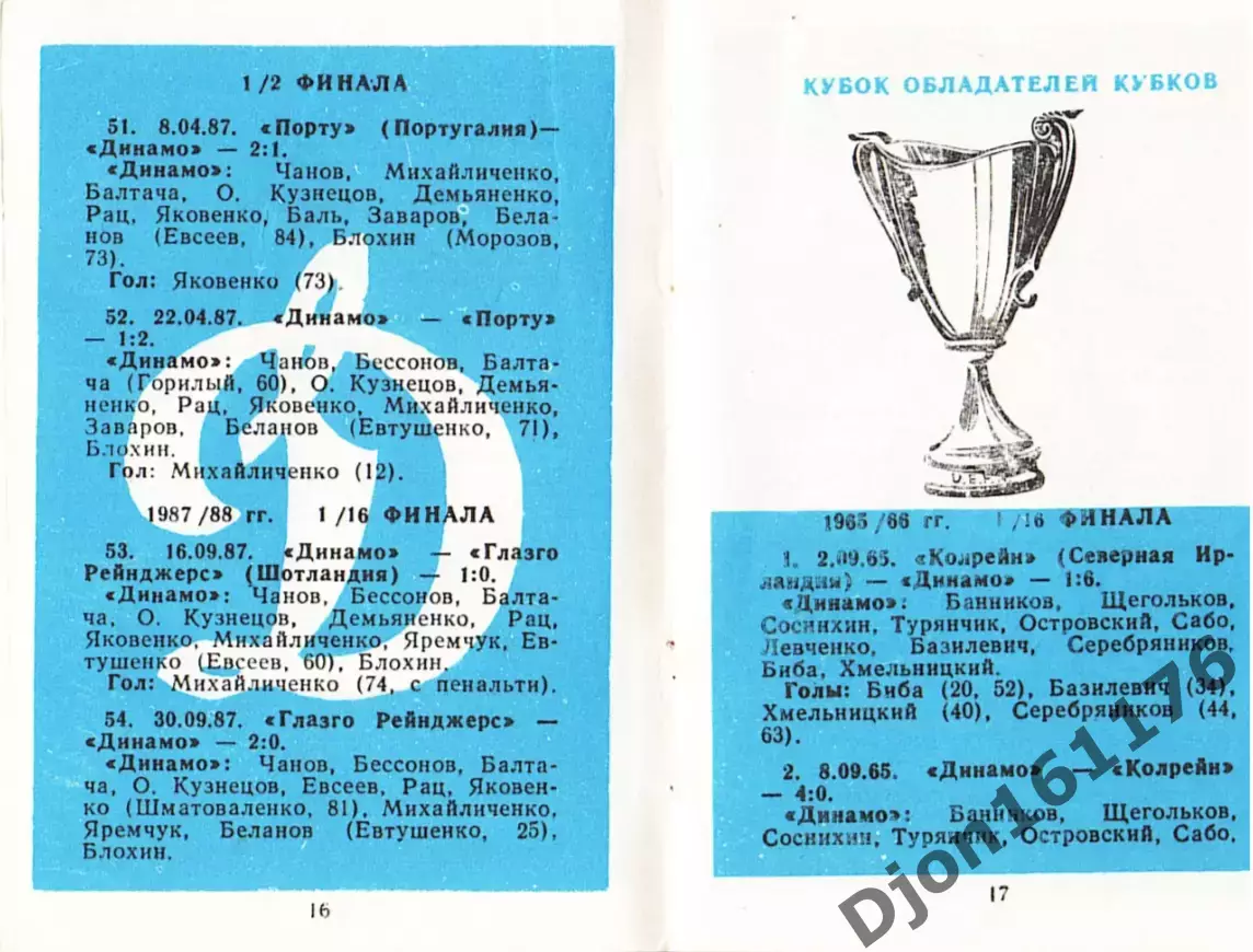 «Динамо» Киев. Европейские кубки». 2