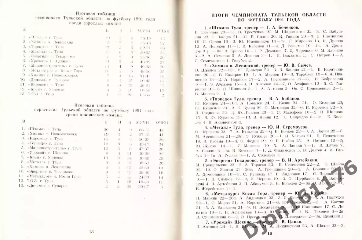 «Футбол-1992. Справочник-календарь». Тула 3