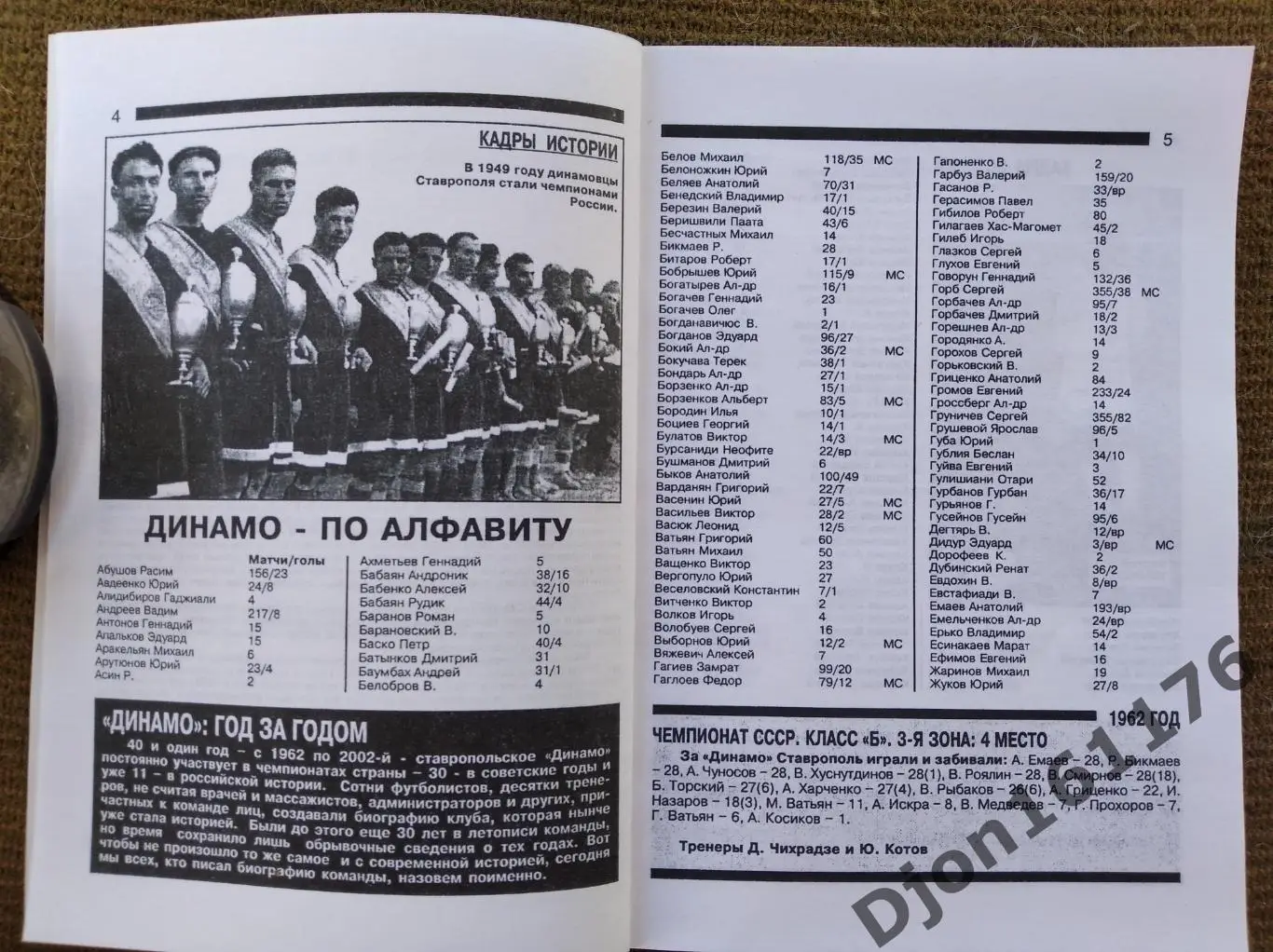 «Футбольный клуб «Динамо» Ставрополь. 70 лет». 1