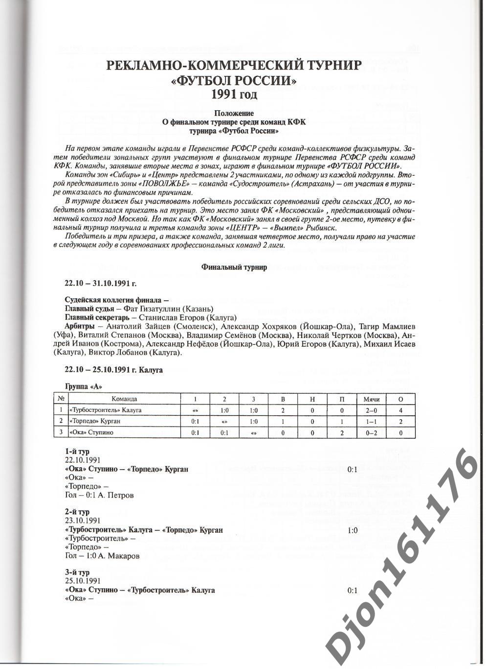 «Российский нелиговый футбол. Часть 3. Коммерческий турнир «Футбол России». 2