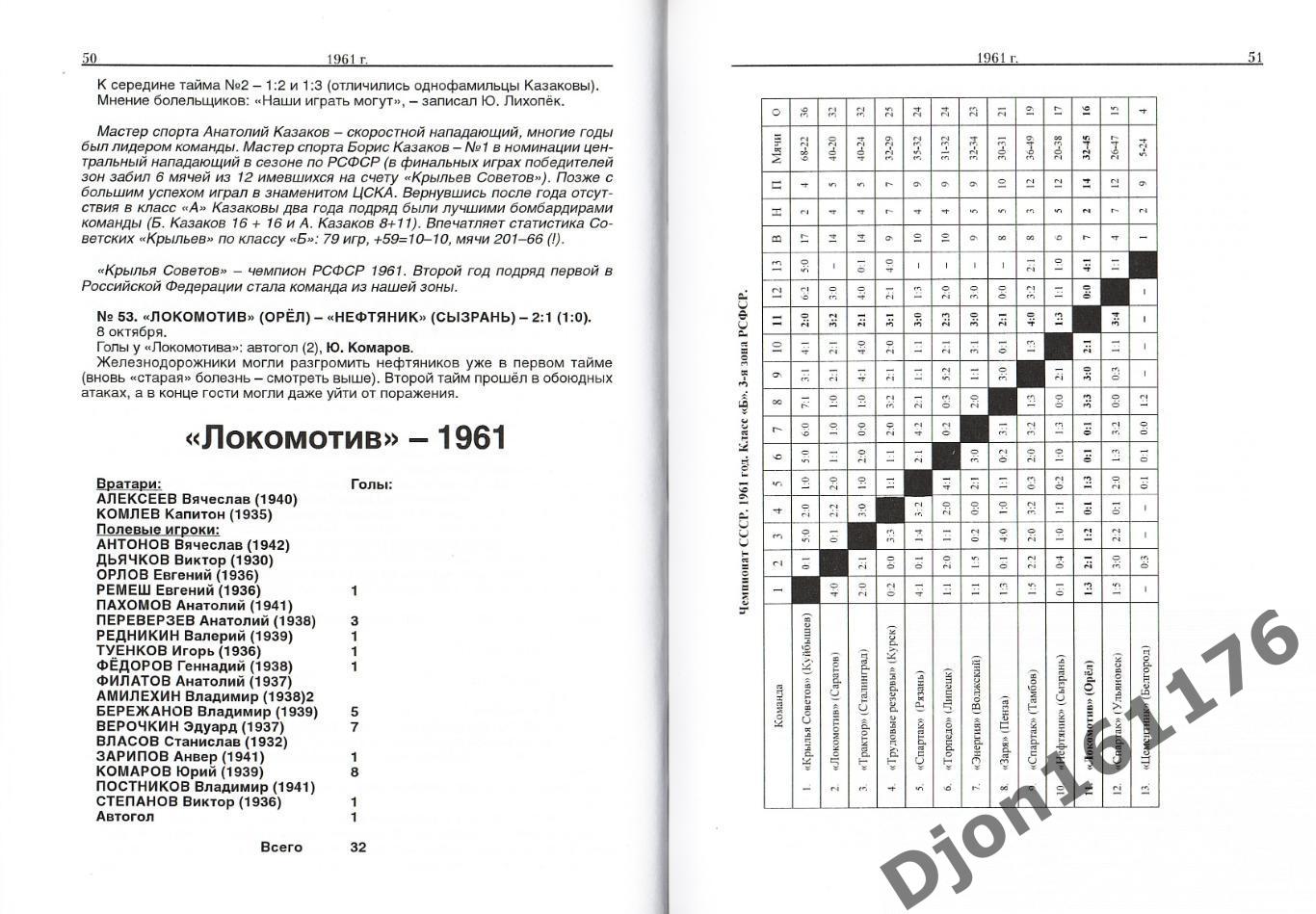 «Орловский футбол в двадцатом веке. Часть вторая: 1960-1970 гг.». 2