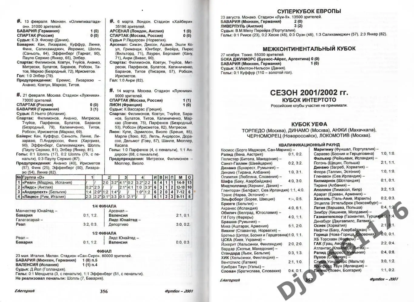 Футбол-2001. Статистические данные российского футбола. Ежегодник 6