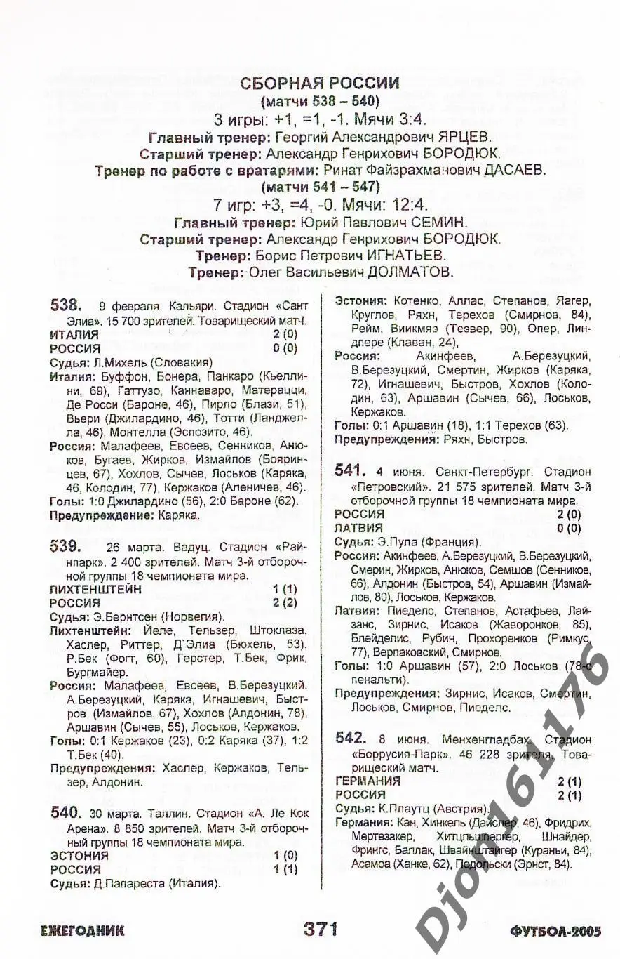 Футбол-2005. Статистические данные российского футбола. Ежегодник 5