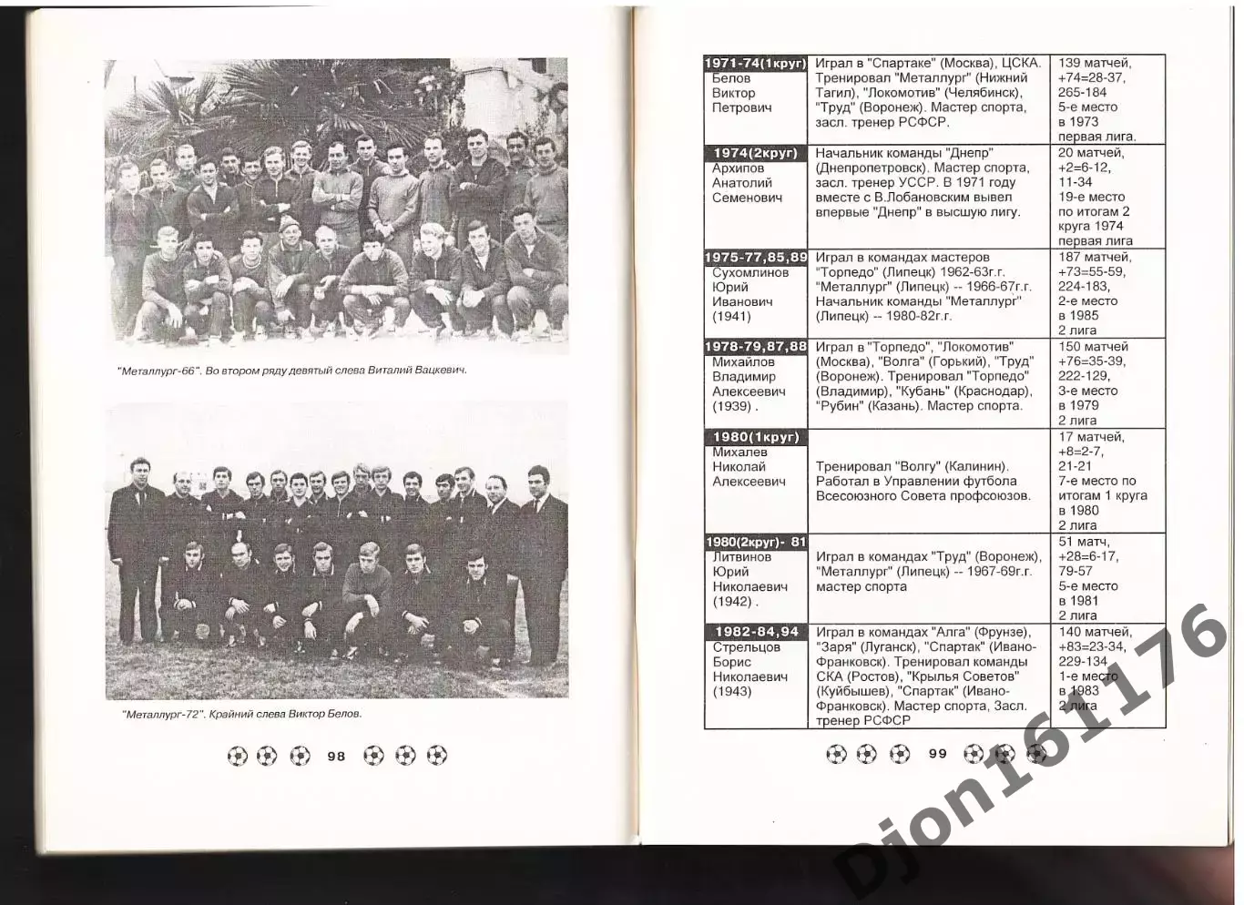 «Футбол-99. Справочник-календарь». Футбольный клуб «Металлург». 5