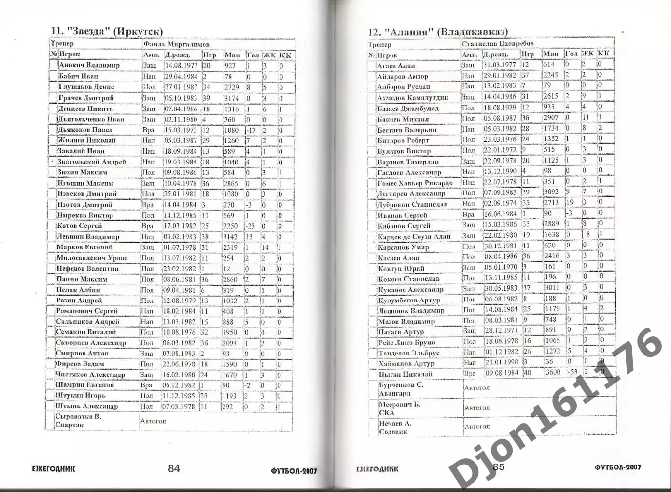 Футбол-2007. Статистические данные российского футбола. Ежегодник 5