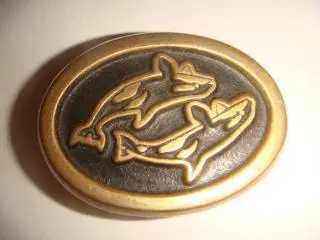 Пряжка/ ремня дельфины бронза