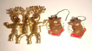 Комплект Новогодние олени винтаж