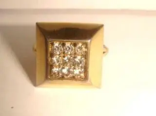 Кольцо бронза стразы арт деко винтаж Celebrity of N. Y.