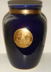 Ваза Университет антикварная кобальт 1956 г Лфз