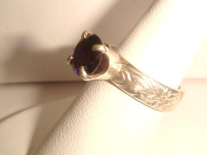 Кольцо серебро роза аметист винтаж. 1