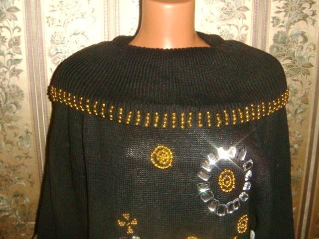 Платье свитер со стразами 80- 90 гг винтаж Америка стиль диско 2