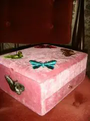 Шкатулка с бабочками плюшевая Америка 50 гг