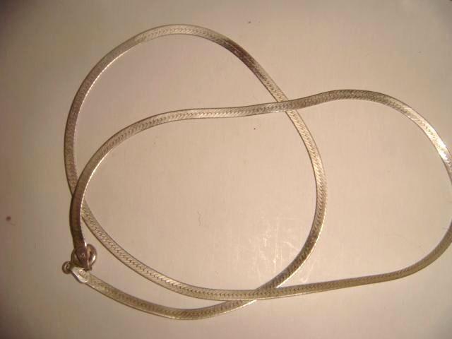 Цепочка серебро плетение ленточка винтаж 50 см Италия 1