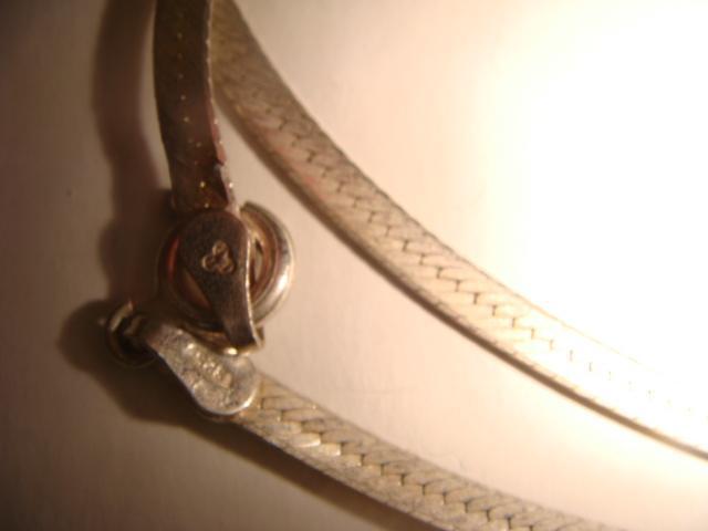 Цепочка серебро плетение ленточка винтаж 50 см Италия 2