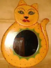 Кошка белая зеркало винтаж