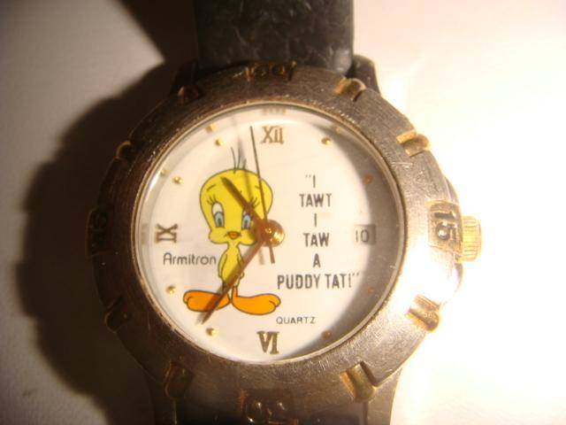 Часы с утенком Disney на коричневом ремешке винтаж 1